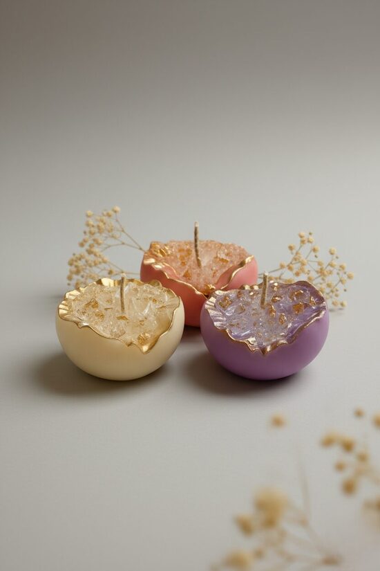 Crystal-Look Candle with Gel and Wax